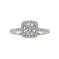 Anillo Compromiso Oro Blanco 18kt Diamante 52 Puntos en Cuadro Diamante 17 Puntos - Miniatura 3
