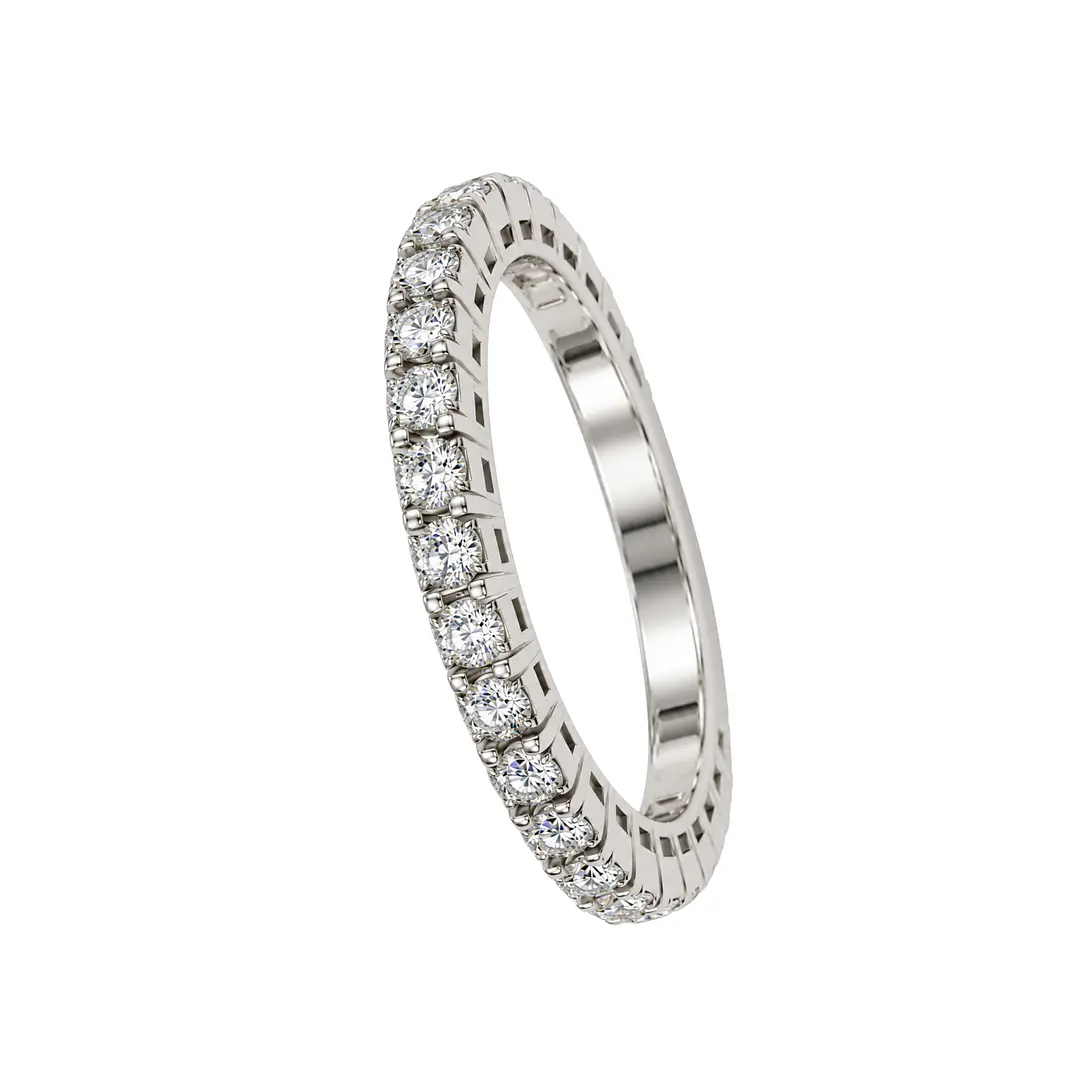 Anillo Oro Blanco 18kt Diamantes 57 Puntos Cadena Extendible 1