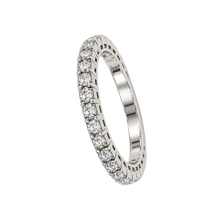 Anillo Oro Blanco 18kt Diamantes 57 Puntos Cadena Extendible