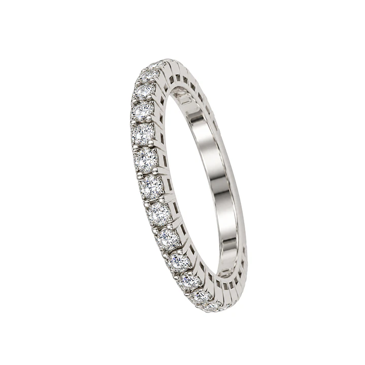 Anillo Oro Blanco 18kt Diamantes 57 Puntos Cadena Extendible 1