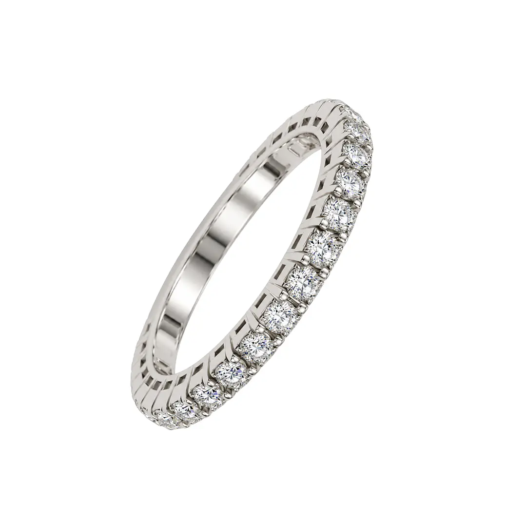 Anillo Oro Blanco 18kt Diamantes 57 Puntos Cadena Extendible 2