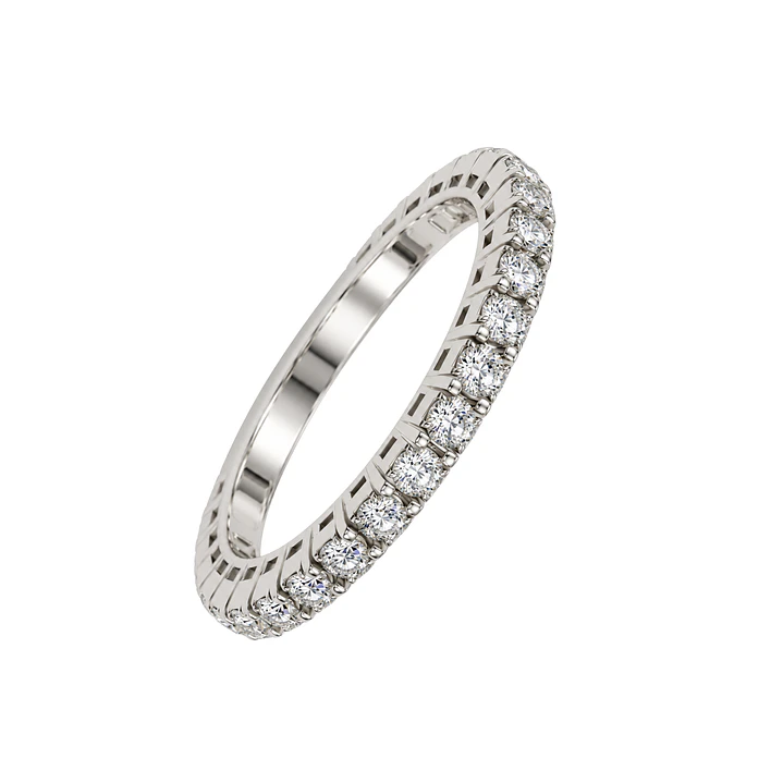 Anillo Oro Blanco 18kt Diamantes 57 Puntos Cadena Extendible 2