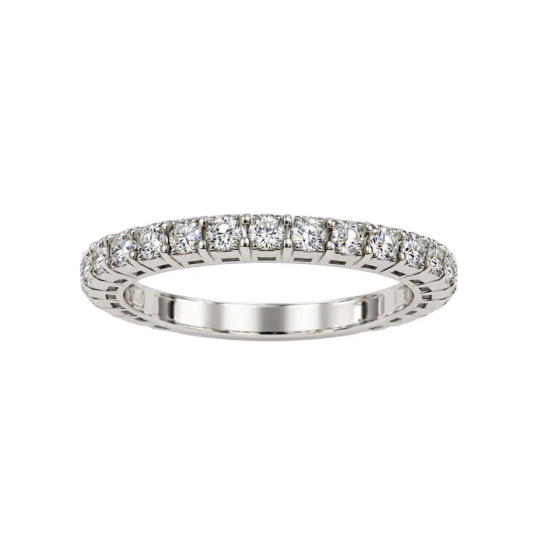 Anillo Oro Blanco 18kt Diamantes 57 Puntos Cadena Extendible 3