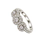 Anillo Compromiso Platino 750 Trio Rondas Diamantes 36 Puntos Totales - Miniatura 1