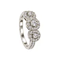 Anillo Compromiso Platino 750 Trio Rondas Diamantes 36 Puntos Totales - Miniatura 2
