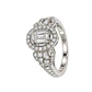 Anillo Compromiso Oro Blanco Broche Triple Diamante Baguette 1,07 Quilates - Miniatura 1