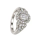 Anillo Compromiso Oro Blanco Broche Triple Diamante Baguette 1,07 Quilates - Miniatura 2