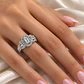 Anillo Compromiso Oro Blanco Broche Triple Diamante Baguette 1,07 Quilates - Miniatura 4