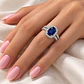 Anillo Compromiso Oro Blanco 18kt Diamantes Doble Riel 57 Puntos Zafiro Enmarcado 1,37 Quilates - Miniatura 4