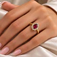 Anillo Compromiso Oro Amarillo 18kt Diamante 35 Puntos Rubi Central 1,04 Quilates - Miniatura 4