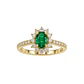 Anillo Compromiso Oro Amarillo 18kt Diamantes Medio Riel 50 Puntos Esmeralda Coronada 67 Puntos - Miniatura 3