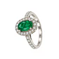 Anillo Compromiso Oro Blanco 18kt Broche Diamantes 83 Puntos Esmeralda Central 1,78 Quilates - Miniatura 1
