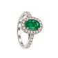 Anillo Compromiso Oro Blanco 18kt Broche Diamantes 83 Puntos Esmeralda Central 1,78 Quilates - Miniatura 2