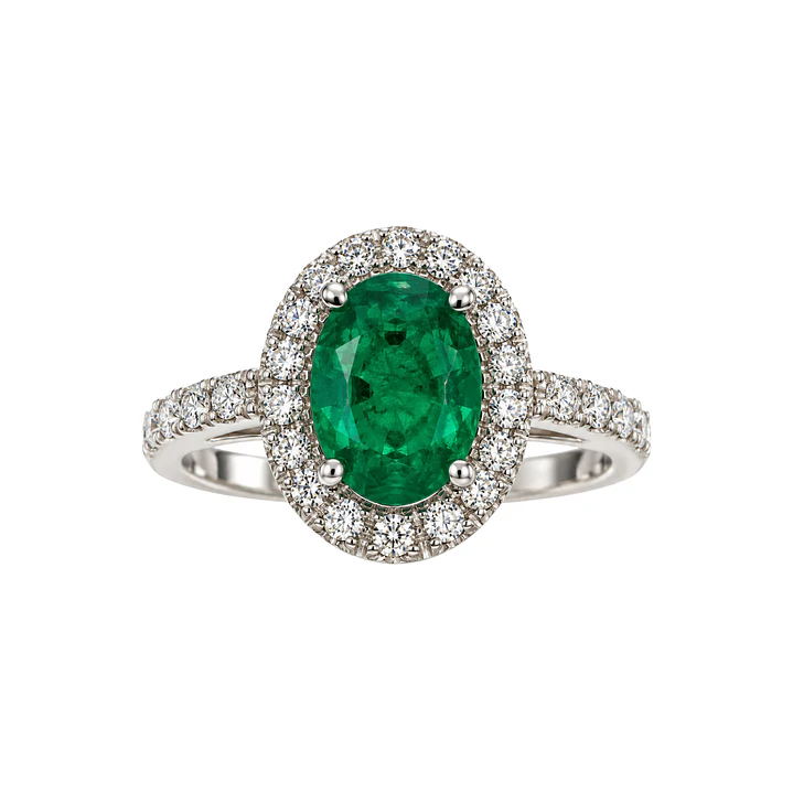 Anillo Compromiso Oro Blanco 18kt Broche Diamantes 83 Puntos Esmeralda Central 1,78 Quilates 3
