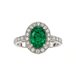 Anillo Compromiso Oro Blanco 18kt Broche Diamantes 83 Puntos Esmeralda Central 1,78 Quilates - Miniatura 3