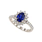 Anillo Compromiso Oro Blanco 18kt 60 Puntos Diamantes 1,29 Quilates Zafiro Radiante - Miniatura 1