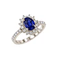 Anillo Compromiso Oro Blanco 18kt 60 Puntos Diamantes 1,29 Quilates Zafiro Radiante - Miniatura 2