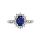 Anillo Compromiso Oro Blanco 18kt 60 Puntos Diamantes 1,29 Quilates Zafiro Radiante - Miniatura 3