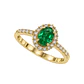 Anillo Compromiso Oro Amarillo 18kt Diamante Medio Cintillo 28 Puntos Esmeralda Radiante 66 Puntos - Miniatura 2