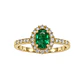 Anillo Compromiso Oro Amarillo 18kt Diamante Medio Cintillo 28 Puntos Esmeralda Radiante 66 Puntos - Miniatura 3