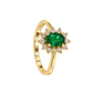 Anillo Compromiso Oro Amarillo 18kt Radiante Diamantes 20 Puntos Esmeralda Central 75 Puntos - Miniatura 2