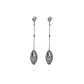 Aros Oro Blanco 18kt Ojivas Colgadas Diamantes 1,56 Quilates - Miniatura 1