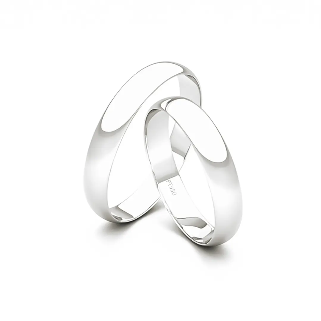 Par de Argollas de Platino 950 Modelo Ingles de 3,0mm Platino 2