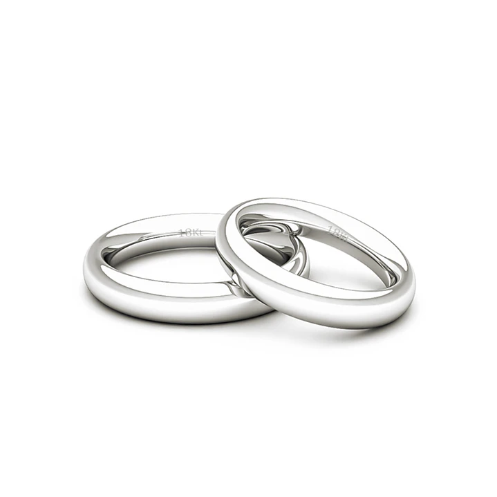 Par de Argollas de Oro 18kt Modelo Ingles Ergofit de 3,5mm Oro Blanco 2
