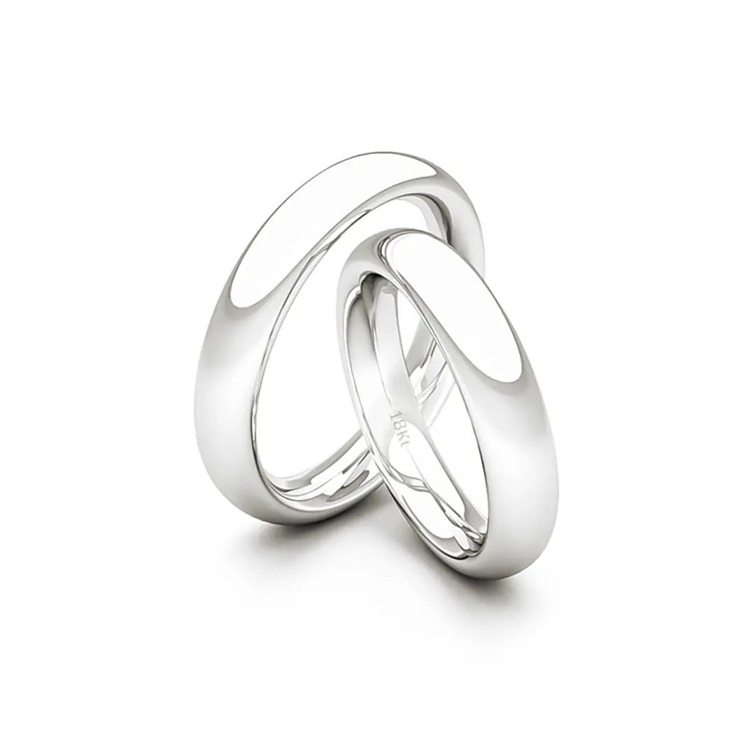 Par de Argollas de Oro 18kt Modelo Ingles Ergofit de 3,5mm Oro Blanco 3