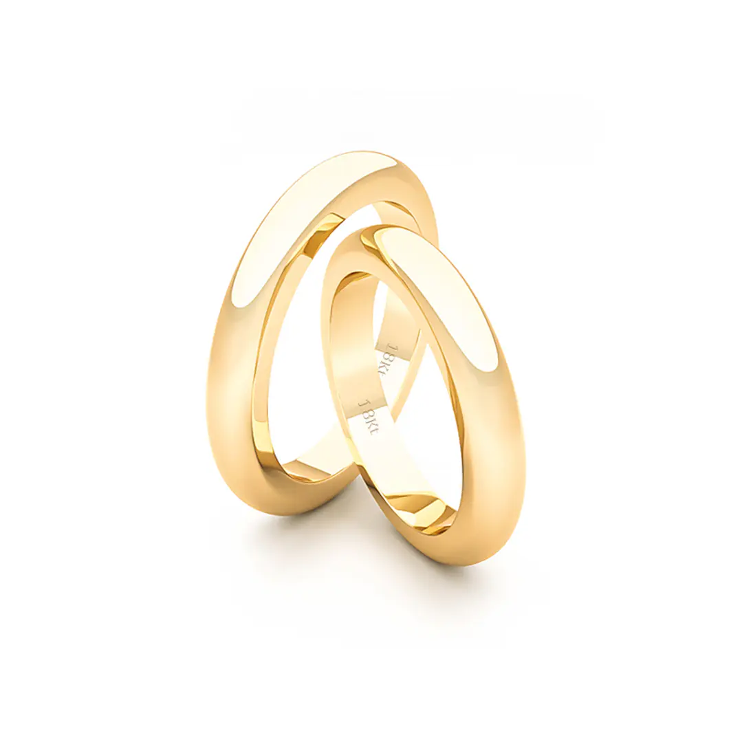 Par de Argollas de Oro 18kt Modelo Ingles 3,0mm Oro Amarillo 3