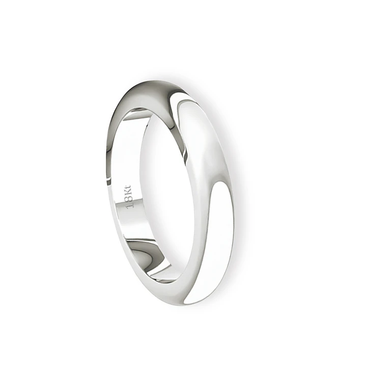 Argolla Matrimonio de Oro Blanco 18kt Inglés Padua 3,0mm 3