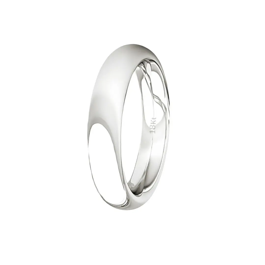 Argolla Matrimonio de Oro Blanco 18kt Inglés Garda Ergofit d 1