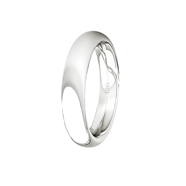 Argolla Matrimonio de Oro Blanco 18kt Inglés Garda Ergofit d 1