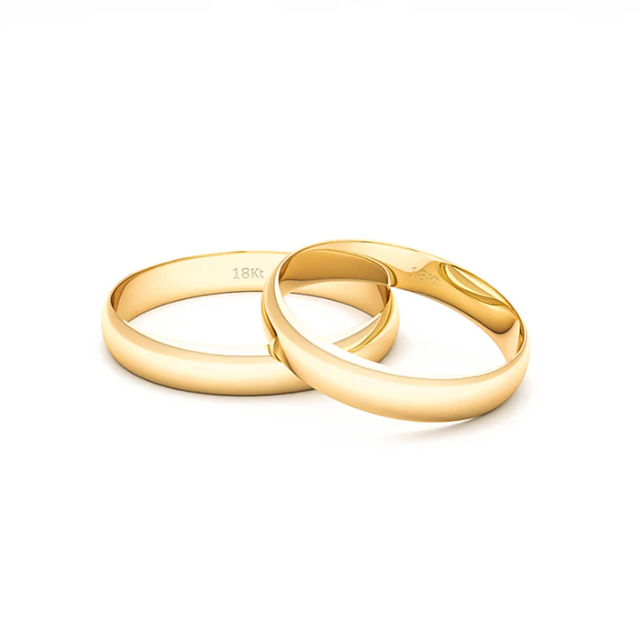 Par de Argollas de Oro 18kt Modelo Ingles de 3,0mm Oro Amarillo 3