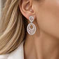 Aros Oro Blanco 18kt Disco Atigrado Diamantes 1,38 Quilates - Miniatura 4