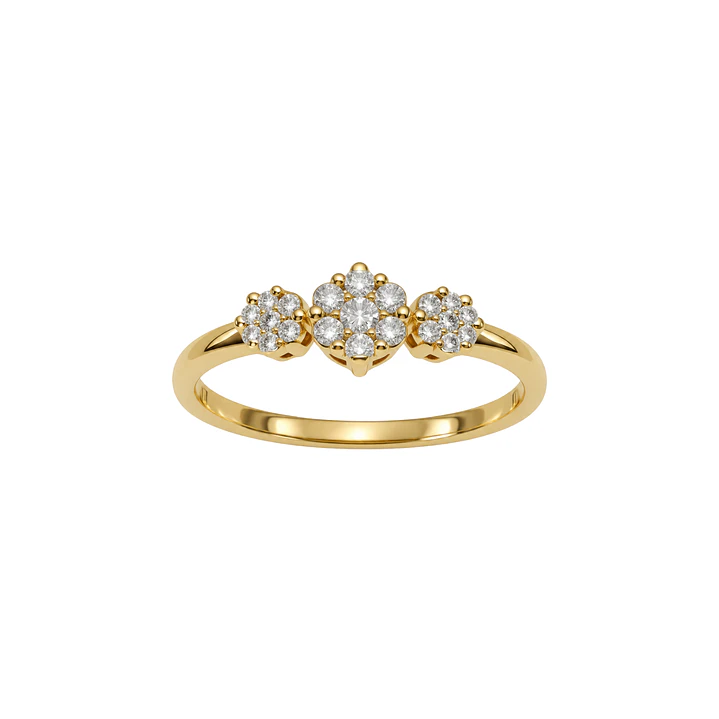 Anillo Oro Amarillo 18kt Diamantes 37 Pts Trilogía Radiante 3