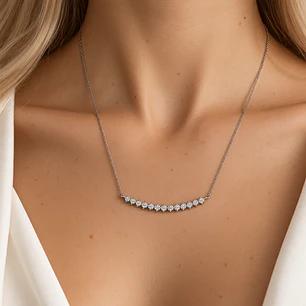 Collar Oro Blanco 18kt Diamantes 18Pts
