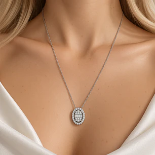 Collar Oro Blanco 18kt Diamantes 47 Pts