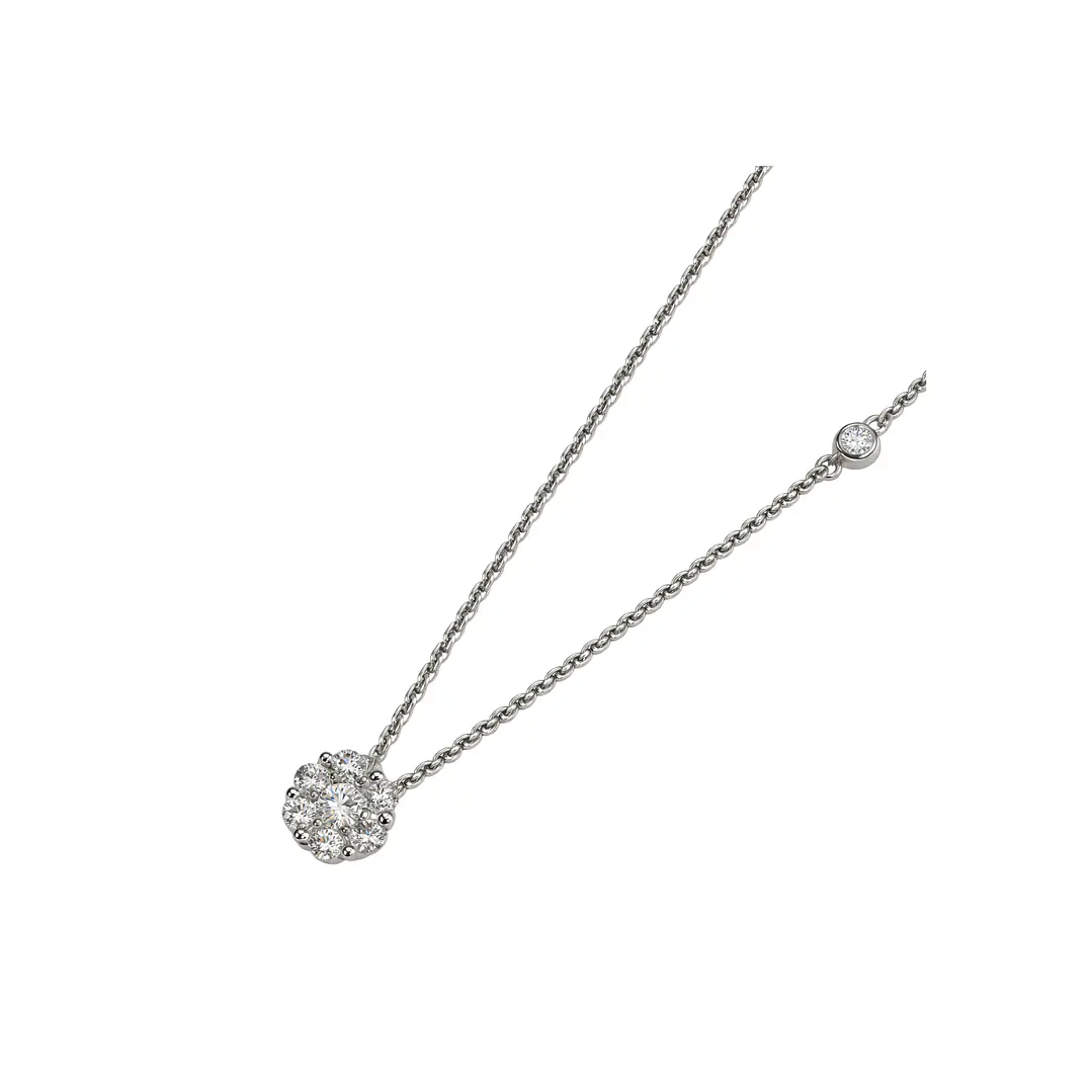 Collar Oro Blanco 18kt Diamantes 34Pts Total 1