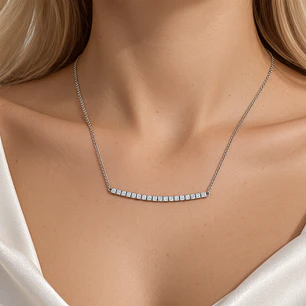 Collar Oro Blanco 18kt Diamantes 1,45 Qts