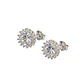Aros de Plata Esterlina 925 Circón en Sol Botón - Miniatura 1