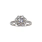 Anillo Plata Esterlina 925 Medio Riel Flor Circón - Miniatura 3