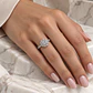Anillo Plata Esterlina 925 Medio Riel Flor Circón - Miniatura 4