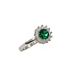 Anillo Plata Esterlina 925 Girasol Esmeralda Circón - Miniatura 2