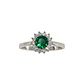 Anillo Plata Esterlina 925 Girasol Esmeralda Circón - Miniatura 3