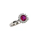 Anillo Plata Esterlina 925 Sol Botón Rubí Circón - Miniatura 2
