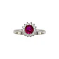 Anillo Plata Esterlina 925 Sol Botón Rubí Circón - Miniatura 3