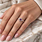 Anillo Plata Esterlina 925 Sol Botón Rubí Circón - Miniatura 4