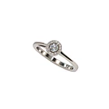 Anillo Plata Esterlina 925 Circón Botón Plata
