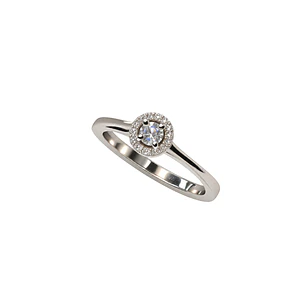 Anillo Plata Esterlina 925 Circón Botón Plata